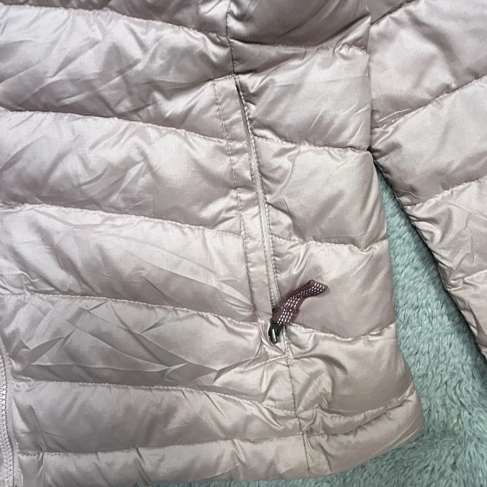 Patagonia Down Sweater Girls M (10) Pink Full Zip Puffer Jacket Outdoor *SPOTS